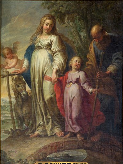 Parochiekerk Onze-Lieve-Vrouw. Interieur. Epitafium. Het centrale schilderij. "De Heilige Familie". door Unbekannter Künstler