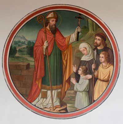 Parochiekerk Sint-Denijs-Boekel, parochiekerk Sint-Denijs. Zuidbeuk. Een muurschildering door Unbekannter Künstler