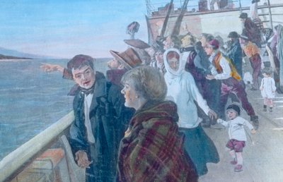 Passagiers op het dek van een stoomschip door Unbekannter Künstler