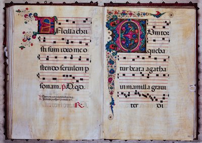 Piccolomini Bibliotheek: koorboek, cod.12.N, ff. 92v-93r met 