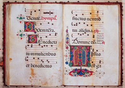 Piccolomini Bibliotheek: koorboek, cod.13.O, ff. 59v-60r met 