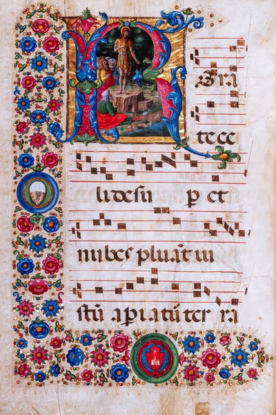 Piccolomini Bibliotheek: koorboek, cod. 18.3, ff. 45v met 
