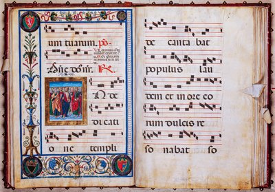 Piccolomini Bibliotheek: koorboek, cod. 26.R, ff. 29v-30r met 