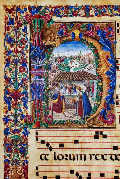 Piccolomini Bibliotheek: koorboek, cod. 2.B, ff. 5v met 
