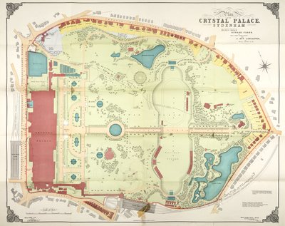 Plattegrond van het Crystal Palace en terrein, Sydenham door Unbekannt