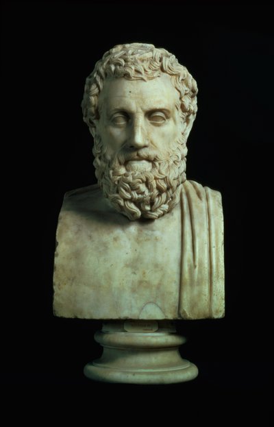 Portretbuste van Sophocles, kopie van Grieks origineel uit de 4e eeuw v.Chr. door Unbekannt