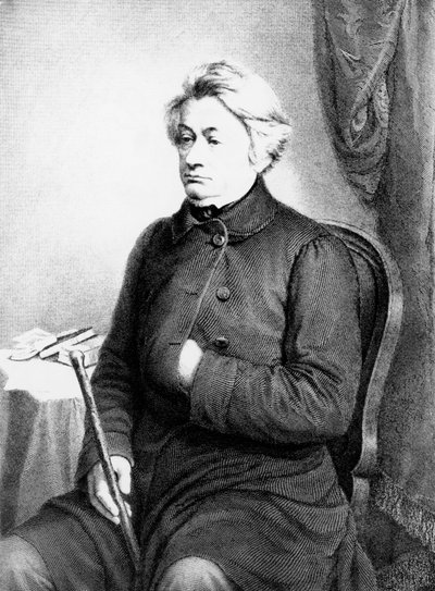 Portret van Adam Bernard Mickiewicz, Poolse dichter, toneelschrijver, essayist en politiek activist, gravure naar foto door Vezenberg & Co door William M. Timlin