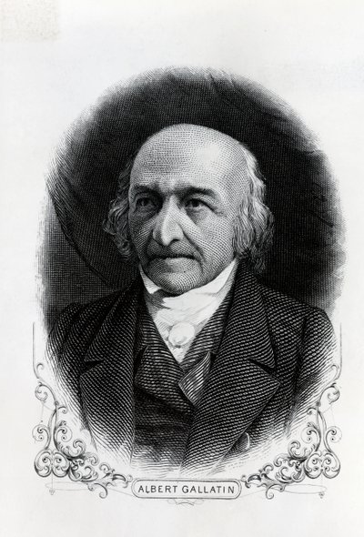 Portret van Albert Gallatin (1761-1849) (gravure) door Unbekannt
