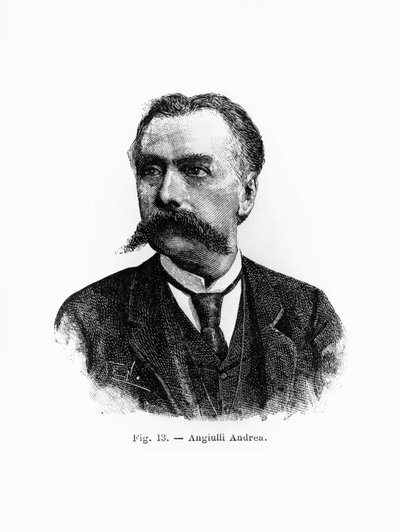 Portret van Andrea Angiulli (1837-1890), Italiaanse filosoof en pedagoog, gravure door J.B. and Brown J. Rowbotham