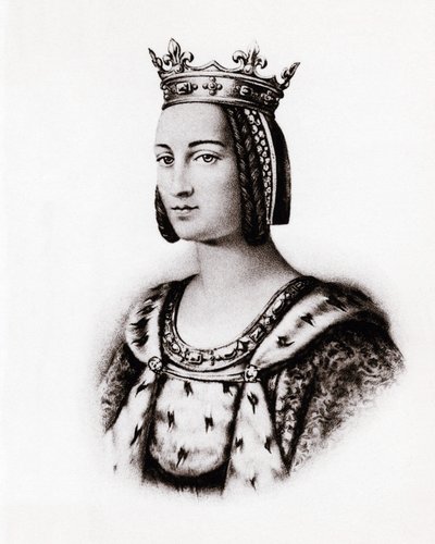 Portret van Charlotte de Savoie, koningin van Frankrijk, gravure door Unbekannter Künstler