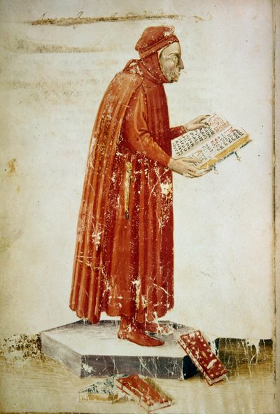 Portret van Coluccio Salutati, Florentijnse politicus en humanist (miniatuur) door Unbekannter Künstler
