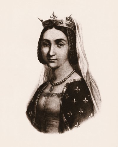 Portret van Jeanne van Frankrijk of Valois (1464-1505) Koningin van Frankrijk. gravure door Unbekannter Künstler