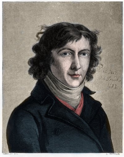 Portret van Louis de Saint Just door Unbekannt