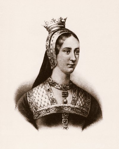 Portret van Mary I van Engeland (of Marie Tudor) (1497-1534) Koningin van Frankrijk, gravure, sd. door Unbekannter Künstler