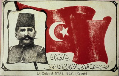 Portret van Niyazi Bey (gravure) door Unbekannter Künstler