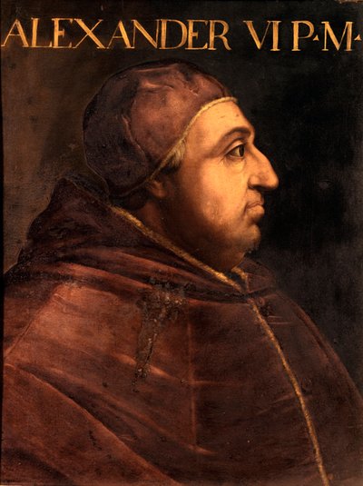 Portret van paus Alexander VI (Rodrigo Borgia) door Unbekannter Künstler