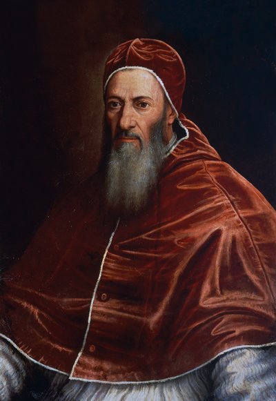 Portret van Paus Julius III (1487-1555), schilderij toegeschreven aan Scipione Pulzone door William M. Timlin