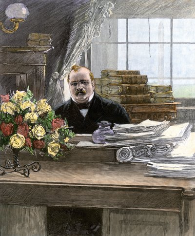 Portret van Stephen Grover Cleveland (1837-1908), president van de Verenigde Staten door Unbekannter Künstler
