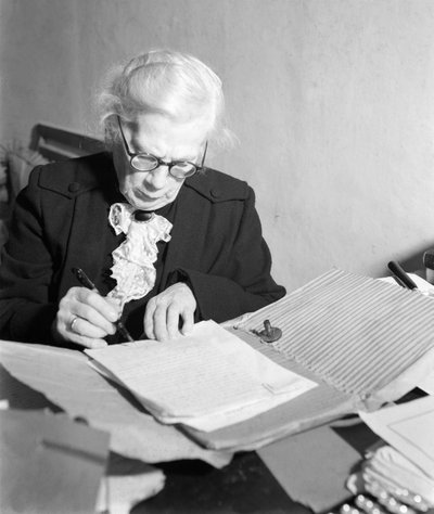 Portret van Tatiana Tolstoj, dochter van Leon. - Rome - 1958 door Unbekannt