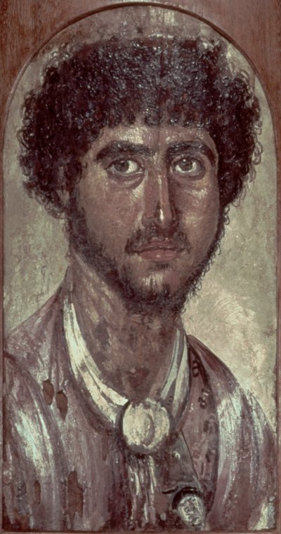 Portret van een Griek, uit Fayum, Romeins-Egyptisch door Unbekannt
