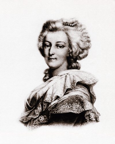 Portret van de koningin van Frankrijk Marie Antoinette van Oostenrijk (1755-1793) Gravure uit de 19e eeuw door Unbekannter Künstler
