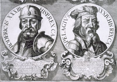 Portretten van Roderic en Pelagius door Unbekannt