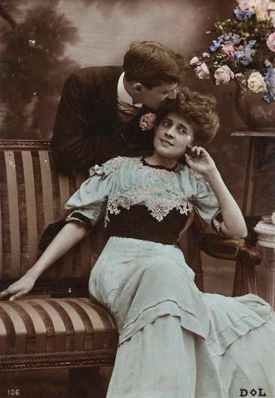 Ansichtkaart, portret van een stel, Album para Tarjetas postales door Unbekannter Künstler