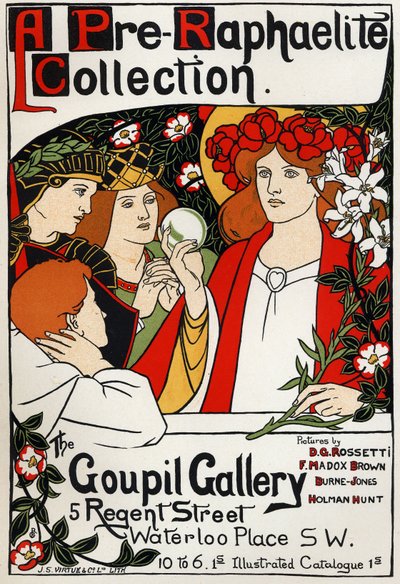Pre-Raphaelite tentoonstelling in de Goupil Gallery, Londen, ca. 1897 door Unbekannter Künstler