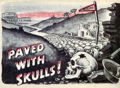 Propaganda. Naar Rome. Geplaveid met schedels. 1940 door Unbekannt