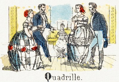 Q - Quadrille - Kindervermaakalfabet circa 1890 door Unbekannt