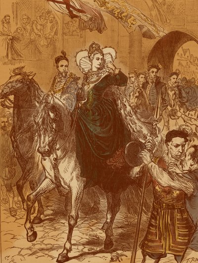 Koningin Elizabeth I komt Londen binnen, 23 december 1558 door Unbekannter Künstler