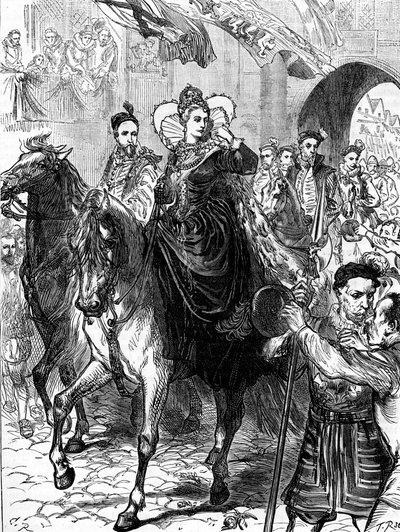 Koningin Elizabeth I komt Londen binnen, 23 december 1558 door Unbekannter Künstler