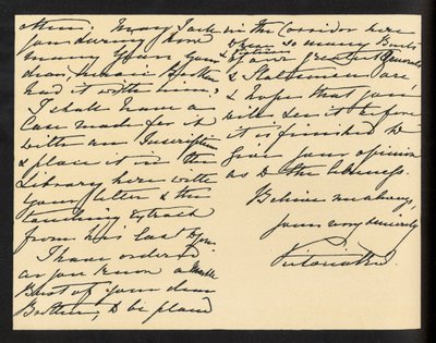 Koningin Victoria - handgeschreven brief aan Miss Mary Augusta Gordon, waarin ze haar bedankt voor de bijbel die ze als cadeau heeft ontvangen. door Unbekannter Künstler