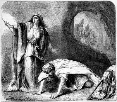Oproeping van Samuel door de heks van Endor - Bijbel door Unbekannter Künstler