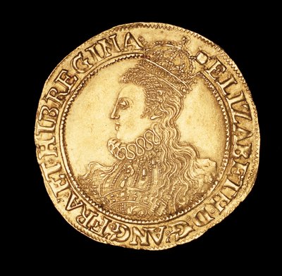 Zeldzame Engelse munt, portret van Koningin Elizabeth I, gouden pond door Unbekannter Künstler