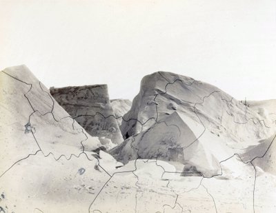 Recent gevormde Floe-Bergs, met de oude waterlijn, tijdens de Arctische Expeditie van kapitein George Nares door Unbekannter Künstler