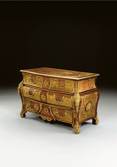 Regence Boulle marqueterie commode en tombeau, 18e - 19e eeuw door Unbekannt