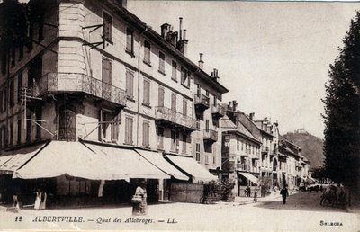 Rhone Alpes, Savoie (73), Albertville: uitzicht op de Quai des Allobroges - Ansichtkaart eind 19e-20e eeuw door William M. Timlin