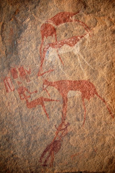 Rotstekeningen, Prehistorie: Schildering van figuren, vee en 