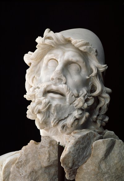 Romeinse kunst: groep van "Polyphemus blind": Hoofd van Odysseus - Marmeren beeld, 1e eeuw v.Chr. of na Chr. door Unbekannt