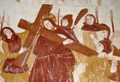 Romaans kunst: De kapel van Sint-Catharina, gewelf in de wiegbreeze, de kindertijd van Christus, de passie, het laatste oordeel en Christus in de Majesteit. Fresco