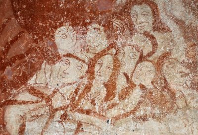 Romaans kunst: De kapel van Sint-Catharina, gewelf in de wiegbreeze, de kindertijd van Christus, de passie, het laatste oordeel en Christus in de Majesteit. Fresco