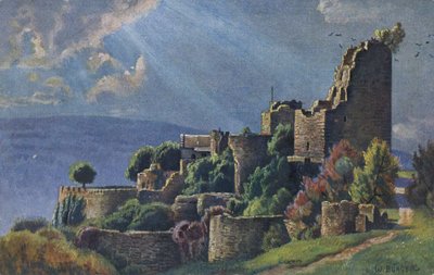 Ruïnes van kasteel Luetzelburg in de Vogezen, Lutzelbourg in het Franse departement Moselle door Unbekannter Künstler