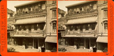 SF Chinees restaurant (zwart-wit foto, stereokaart) door Unbekannt