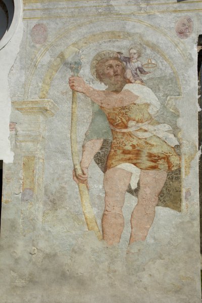 Sint Stefano a Gleris kerk, Sint Cristoforo fresco, San Vito al Tagliamento, Friuli Italië door Benjamin Baud