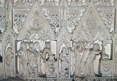 Sarcophagus van Pedro I (1320-1367) met scènes uit het leven van St. Bartholomeus, kerk van het Alcobaca klooster (UNESCO Werelderfgoedlijst) door Benjamin Baud