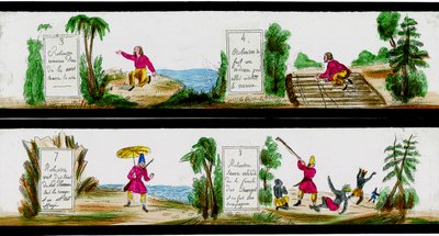 Scène uit de avonturen van Robinson Crusoe door Unbekannter Künstler