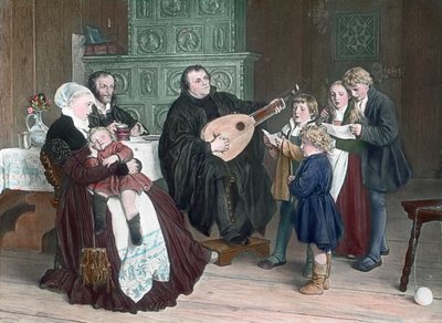 Scène uit het leven van protestantse hervormer Martin Luther door Unbekannter Künstler