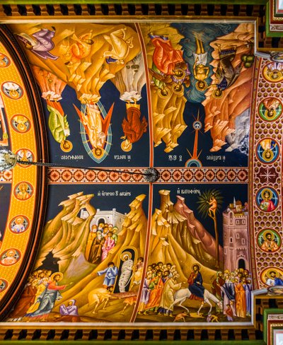 Scènes uit het Nieuwe Testament, Byzantijnse Minas-kathedraal met kleurrijke fresco