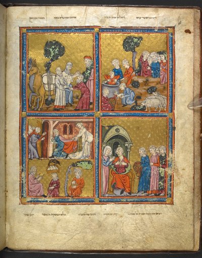 Scènes uit het Leven van Jozef uit Haggadah voor Pesach (de 